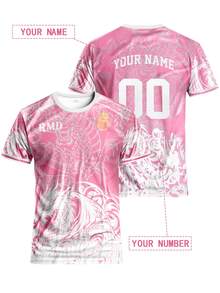 Customized La Liga Men's Football Jersey, Comfortable Round Neck Sports Sweatshirt, Suitable For Football Training, Casual Wear, And Gift - Pink - View 9