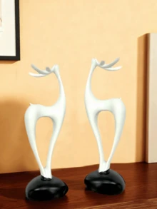 3件套树脂石花瓶，花瓶不可盛水，仅用于插放装饰性人造花，造型为幸运鹿和圣诞驯鹿，适用于客厅、餐厅、电视柜桌面装饰，可作为乔迁礼物，无需电源，也可用于家居装饰、圣诞节装饰、情人节房间装饰。 - 彩色 - 查看 12