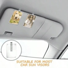 Clip photo de pare-soleil magnétique personnalisé en acrylique, accessoires de décoration murale pour photos de famille personnalisées, organisateur de tableau de bord de voiture, cadeau pour maman, mari, papa, décoration intérieure de voiture créative support d'affichage - transparent - Voir 7