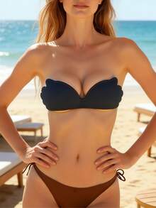 女士聚拢型隐形胸贴，无肩带隐形胸贴，强力硅胶无背胸贴，适合搭配婚纱和露背装 - 彩色 - 查看 3