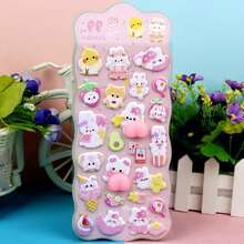 Soft Bottom Stickers, Pinching Stickers, Rabbit Bear Foam Stickers, Sponge Stickers, Decorative Stickers Can Be Used To Decorate Stationery, Diy Phone Cases, Notebooks, And Stationery(Random Style) - Multicolor - View 8