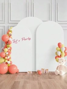 Two-Tone Arch Backdrop Cover Set, Wedding Spandex Dome Archway Ideal For Birthday Parties, Wedding Ceremonies, Bridal Showers, Baby Showers, And Baby Parties (White + Beige) - Multicolor - View 6
