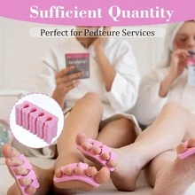 10/100/200个装粉色泡沫趾套 - 适用于美甲、修脚和美甲艺术，无异味指甲油配件，舒适的泡沫指套，返校礼物 - 粉色 - 查看 7
