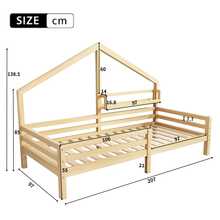 Kids Bed Frames, Headboards & Footboards - Natural + Pine + 90cm*200cm - View 6