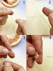 Set de 5 agujas curvas con cuentas, adecuadas para herramientas de fabricación de joyas DIY para principiantes, para pulseras y collares - Plateado - Ver 3