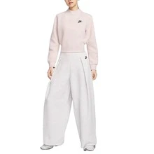 Nike 品牌logo字母針織套頭長袖純色立領保暖套頭衛衣 女款 粉紅色 - 粉色 - 查看 3