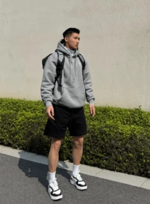 Nike Club 加絨套頭連帽針織保暖衛衣 男款 灰色 - 灰色 - 查看 7