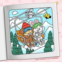 Colorful Animal Park Coloring Book, Easy-Fill Paper Book, Vibrant Healing Style, Forest Animal Carnival Elements, Rainbow Color Scheme, Featuring Giraffe, Hot Air Balloon Details, Relaxing Doodle, Suitable For Stationery, School Supplies, Great Gift For Girls, Valentine's Day, New Year - Lovely Place - View 7