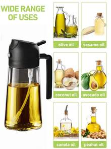 1pc Olive Oil Dispenser For Kitchen - 2 In 1 Olive Oil Dispenser And Oil Sprayer - Olive Oil Dispenser Bottle -2 In 1 Oil Dispenser & Oil Sprayer For Cooking - Oil Dispenser For Kitchen, Olive Oil Dispenser Bottle For Kitchen, Barbecue, Salad. Christmas Stuff. - 軍綠色 - 查看 7