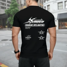 2026 Chase Atlantic Lost In Europe And Britain Tour Album Harajuku Men's Short Sleeve Fashion High Quality Casual T-Shirt Pullover Top Men's Wear - màu đen - Xem 4