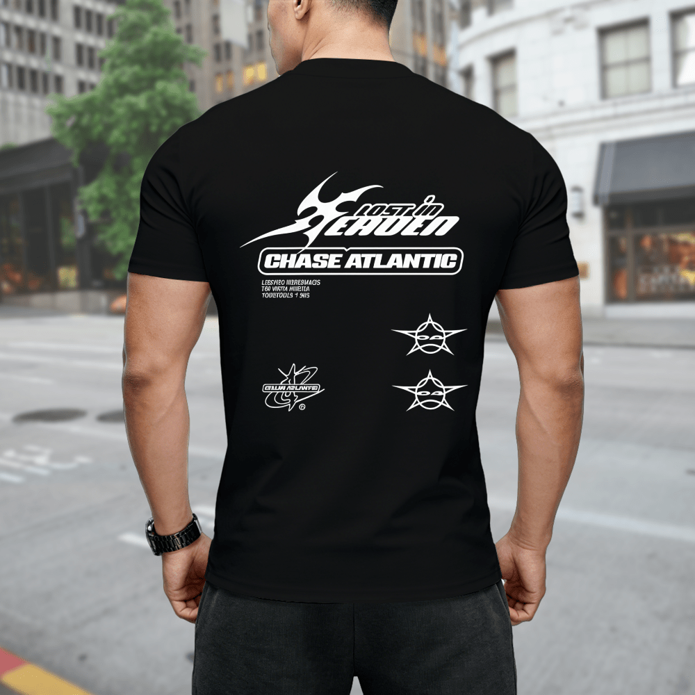 2026 Chase Atlantic Lost In Europe And Britain Tour Album Harajuku Men's Short Sleeve Fashion High Quality Casual T-Shirt Pullover Top Men's Wear - 黑色 - 查看 4