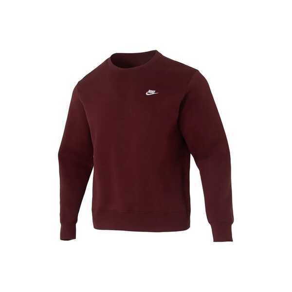  Nike Swoosh 透氣圓領套頭長袖衛衣 男款 暗紅色