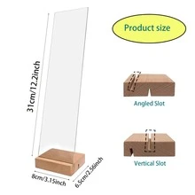 1 bảng ghi nhớ bằng acrylic có thể tháo rời kèm giá đỡ, kẹp giữ giấy ghi chú cho bàn làm việc, phụ kiện văn phòng, bảng bần, bảng ghim, bảng tầm nhìn - 1 bộ - Xem 2