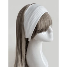 1pc Minimalist Knit Headband, College Casual Sports Headwrap, Pink/Black/White, Versatile Accessories For Men & Women, Year Round Use,Hair Accessories,Turban Headband,Sweatband, School Stuff, College, Headbands Fall Winter Hair Band For Vacation Outfits Woman - 白色 - 查看 1