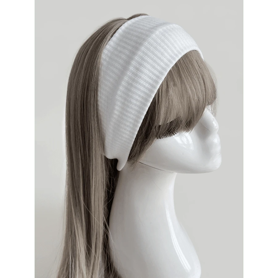 1pc Minimalist Knit Headband, College Casual Sports Headwrap, Pink/Black/White, Versatile Accessories For Men & Women, Year Round Use,Hair Accessories,Turban Headband,Sweatband, School Stuff, College, Headbands Fall Winter Hair Band For Vacation Outfits Woman - 白色 - 查看 1