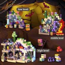 50/100/200/300块磁性积木 - 打造矿业世界和磁性洞穴世界，建筑积木立方体玩具套装，磁性积木可搭建矿业世界，STEM教育感官玩具，适合3岁以上儿童，促进专注力和创造力，送给男孩女孩的绝佳礼物 - 彩色 - 查看 5