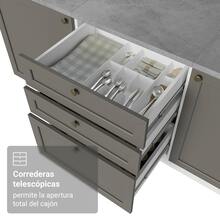 Mueble Para Horno Y Microondas Madesa Vik 60cm 3 Cajones BG - Blanco y Gris - Ver 7