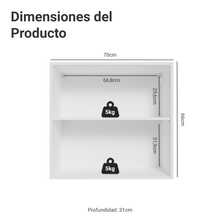 Alacena Gabinete Superior Cocina Madesa Vik 70cm BV - Blanco y Verde - Ver 2