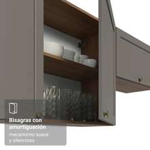 Alacena Gabinete Superior De Esquina Cocina Madesa Vik MG - Marrón y Gris - Ver 8