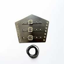 1pc Medieval Knight Prop Leather Handmade Rivet Wristband, Punk Gothic Cosplay Outfit Accessory (Order 2pcs For A Pair) Halloween - Black - View 4