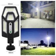98000LM Super Bright Solar Street Light Human Body Sensing LED Garden Wall Light With Remote Control Waterproof Security Lighting Suitable For Yard, Garage, Street And Commercial Area Lighting - Star - View 5