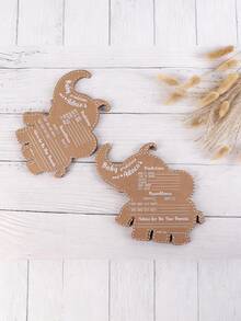 4/8pcs Gender Reveal Blessing Cards, Handwritten Kraft Paper Elephant Game Cards, Party Prediction Cards, New Party Prediction Cards, Party Booking Suggestion Cards, Party Supplies - Multicolor - View 4