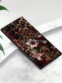 Cheetah,Leopard Print 1pc Leopard Print Floral Pattern Soft TPU Protective Phone Case, Scratch-Resistant And Shock-Proof, Compatible With Huawei Honor, Compatible With Redmi, Compatible With Galaxy A/S Series, Compatible With Pixel 6A/7A/8A, 12T/13T/14T,International Version, Not The Domestic Version - Black - View 4