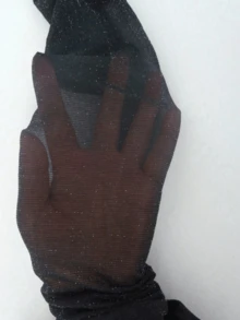 1pc Women Semi-Sheer Sexy Black Pantyhose, Skinny LegTights For Dating, Party, Autu- - Black - View 5