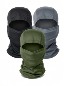 1个/3个装防紫外线保暖面罩，清凉丝绸颈套，透气全头罩，男女通用，摩托车骑行滑雪万圣节拉法帽 - 彩色 - 查看 2