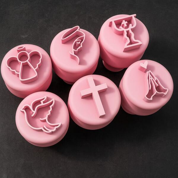 Kit Carimbos para Brigadeiro Docinho Batizado Batismo com 6 Peças