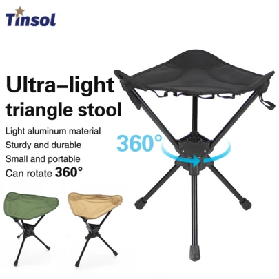 Taburete plegable portátil y giratorio de aleación de aluminio para exteriores, silla de camping, pesca, picnic, ligera, nueva silla de jardín