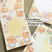 4pcs High-Value Butter Bear Sticky Notes - Multi-Functional Schedule Planner Memo Pad For Students - 4pcs/random - View 4