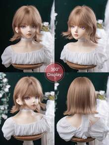 alicegarden 1 Tóc giả tổng hợp chịu nhiệt, tóc giả ngắn màu xám có mái, dài 3,6 mét, làm từ sợi tổng hợp, thích hợp sử dụng hàng ngày, tóc giả mô phỏng tự nhiên. - màu nâu - Xem 3