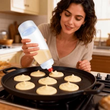 1/2pcs 1000ml/33.8oz Cake Batter Mixer - Kitchen Baking Tool, Manual Whisk Suitable For Cakes, Cookies And Baked Goods, Easy Squeeze Design, Precise Measurement, Smooth Mixing Essential | Plastic Bowl - Multicolor - View 6