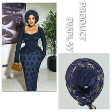 Feather & Foil Embellished Multi-Layer Nigerian Wedding Headwrap - Multicolor - View 7