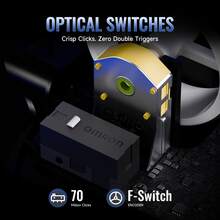 ATTACK SHARK X8ULTRA 无线游戏鼠标，42000 DPI，3950MAX 传感器，55g 轻量鼠标，8K Hz 轮询率，Nordic52840 芯片，三模 2.4GHz/Type-C/蓝牙 5.0，兼容 PC/Linux - 彩色 - 查看 6