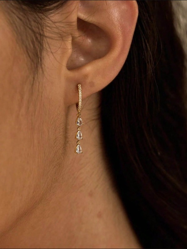 14k Gold/Silver Plated Delicate Cubic Zirconia Stud Earrings Set, Lightweight Hypoallergenic Earrings For Women