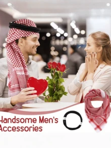 Arabic Headscarf And Headband Combination, Dubai Saudi Arabia Fashion Middle Eastern Men's Headscarf - Multicolor - View 3