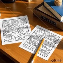 GDTME 一本温馨自然的涂色书，舒适大胆，共24页，可以放松身心，缓解压力。适合作为返校文具，或作为婚礼、音乐节、复活节、妇女节的礼物。也适合赠送给家人和朋友，可用作办公用品或房间装饰。 - 溫馨大自然 - 查看 5