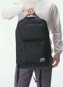 Nike 27L 標誌拉鍊開合百搭輕便雙肩包男款 - 黑色 - 查看 4