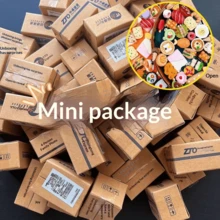 1SET-2026-新款微缩仿真包裹盒，迷你快递包裹娃娃屋道具，微景观场景搭建随机款式，创意桌面收藏礼品，生日礼物，惊喜礼物 - 彩色 - 查看 2