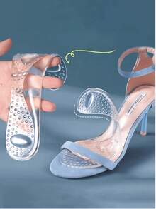 QKC 1 Pair Silicone High Heel Insoles, Provide Cushioning For Women's High Heel Shoes To Prevent Foot Sliding - Clear - View 4