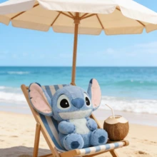 17.71英寸/45厘米可爱史迪奇毛绒玩偶，动漫史迪奇填充玩偶，柔软装饰，卡哇伊抱枕，礼物 - 藍色-M - 查看 9