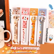 4pcs Cartoon Cat Magnetic Bookmarks Ruler, Cute & Aesthetic Student Stationery Small Gift,Rulers - 4pcs/random - View 6