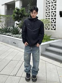 Nike Sportswear Tech Fleece WINDRUNNER風行者係列 連帽純色舒適時尚夾克外套 男款 黑色 - 黑色 - 查看 6