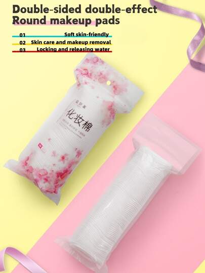 [Multi-Size Available] Round Makeup Remover Pads | Soft & Skin-Friendly, Suitable For Dry & Wet Use, Portable For Travel