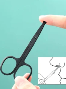 圆头安全鼻毛修剪器，不锈钢材质，男女通用鼻毛耳毛修剪器 - 黑色 - 查看 4