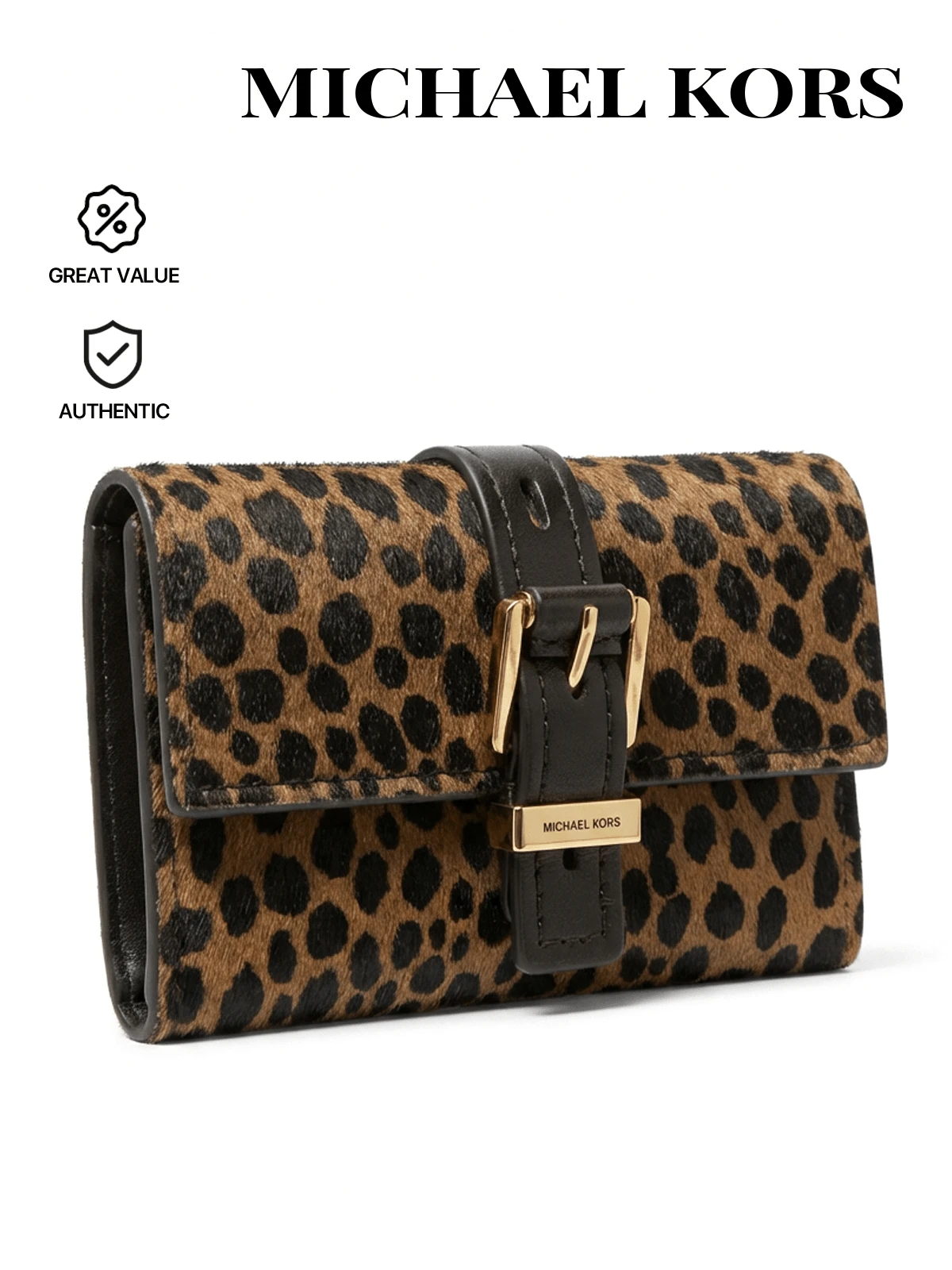 Michael Kors NOLITA MD翻盖三折钱包，休闲日常长款钱包 - 記住多 - 查看 1