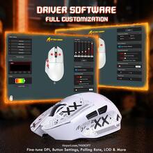 ATTACK SHARK V6 65g 超轻无线游戏鼠标，带 RGB 磁吸充电底座，蓝牙/2.4GHz 无线/有线双模鼠标，1K 轮询率，PixArt PAW3311 传感器，25000 DPI，适用于 PC FPS 游戏的办公/游戏鼠标 - 白色/黑色胶带 - 彩色 - 查看 1