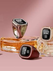 OLED Screen Multi-Channel Vibration Reminder Time Date Alarm Function Ring-Shaped Electronic Counter, New Counter Tasbih Watch Ring, OLED Screen Display, 33_66_99_100 Vibration Prompt, Fashionable & Luxurious, Suitable For Muslim Prayer Counting, Festival Gifts, Etc. - Multicolor - View 2